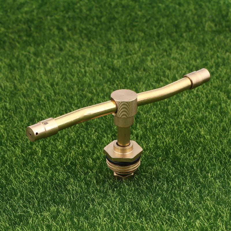 2 Arm Rotating Brass Nozzle Automatic Rotating Sprinkler Garden Agriculture Lawn Irrigation Watering Nozzle Spray