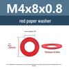 Yigu Red Mica Paper Washer Gasket M2-M20 Flat Washer