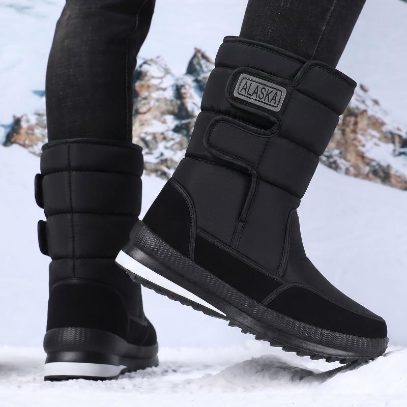 Men's Winter Warm Fleece-Lined High-Top Snow Boots Thick Sole Outdoor.