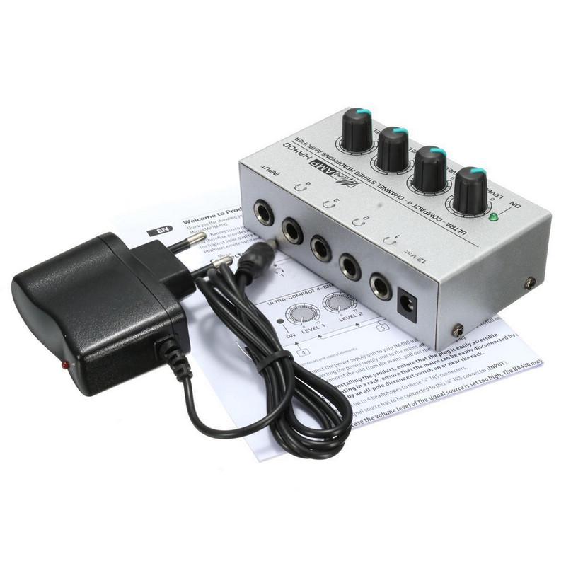 HA400 Ultra-Compact 4 Channel Headphone Audio Stereo Amp Microamp Amplifier