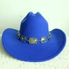Double concave cowboy fedora western cowboy silver Ivory Silver Concho Chain Cowboy Hat wide brim riding hat cowboy hat