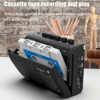 Mini Radio Portable AM/FM Lecteur de Musique Cassette Rétro Walkman Enregistreur à Bande Avec Haut-parleur Puissant Prise Casque