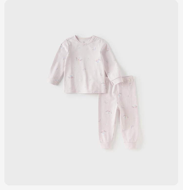 David Bella Children's Autumn Clothes, Autumn Pants, Baby Underwear Set, Girls' Antibacterial and Mite Proof Cotton Sleepwear