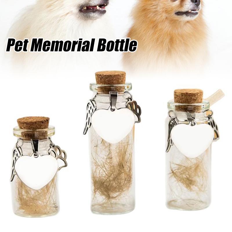 Pet Memorial Bottle For Pet Hair Dog Cat Fur Keepsake Bottles Storage Display Pet Memorial Urn Container Gift For Pet Lovers
