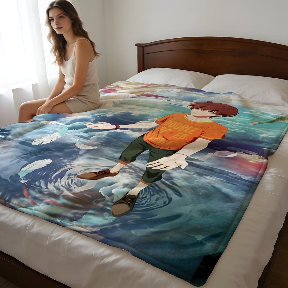 Throw High-Density Short Plush Blanket For Sofa Nap Air-Conditioned Room Soft Skin-Friendly Zankyou No Terror Anime