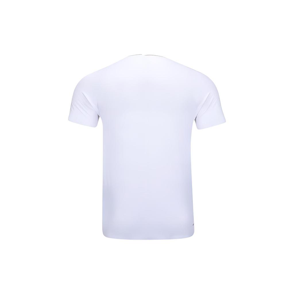 Li-Ning Color Block Striped Sports Quick-Dry Breathable Short Sleeve T-Shirt Men Tops White AAYT581-3