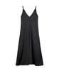 Green Butter Silky Side Pocket Dress (Black)