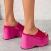 Fashion 2025Summer New Women's Shoes Fashion Thick Bottom Slippers Suede Casual Beach Slippers for Women High Heeled Slippers Flip Flops