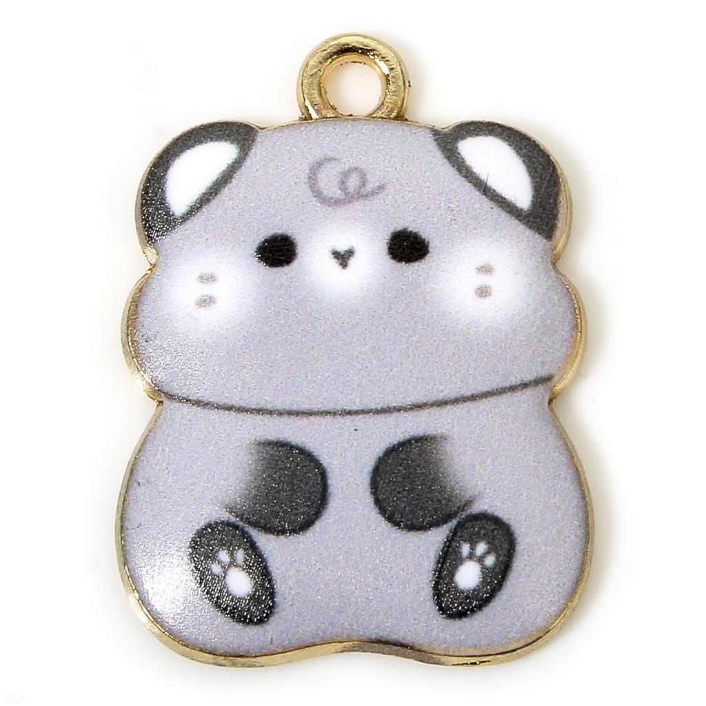 10 PCs Multicolor Hamster Cat Enamel Charms Zinc Based Alloy Gold Plated Pendants for DIY Jewelry Making 23mm X 17mm