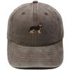 Cartoon German Shepherd Puppy Embroidered Baseball Cap Animal Washed Retro Daddy Hat Men's and Women's Casual Sun Hat