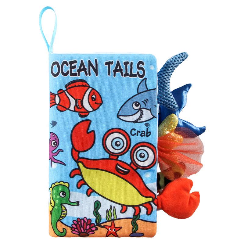 

Baby Animal Tail Cloth Book - Tear-Resistant Crinkle Toy for Early Education