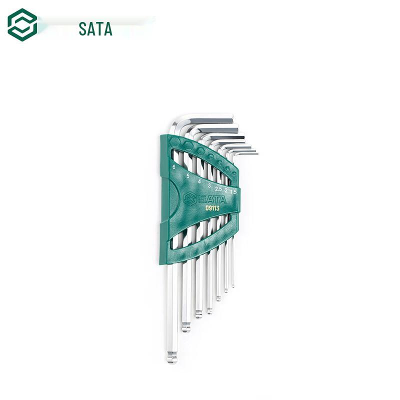 SATA 7-Piece Extended Ball End Hex Wrench Set 1.5-6mm