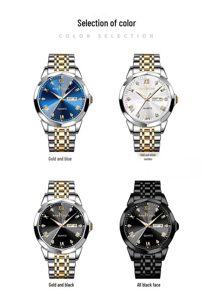 Swiss Luxury Waterproof Luminous Men's Quartz Wristwatch