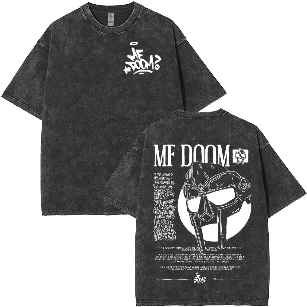 Rapper Mf Doom Turné 2026 Vintage Prané Trička Pánská Dámská Móda Oversized Trička Y2K Hip Hop Gotická Krátký Rukáv Trička