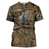 Explosive Camouflage Hunting Animal Rabbit Men Summer Casual Large Size 3D T-shirt Street Fashion Short-sleeved Pullover T Shirt