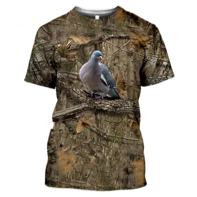 Explosive Camouflage Hunting Animal Rabbit Men Summer Casual Large Size 3D T-shirt Street Fashion Short-sleeved Pullover T Shirt