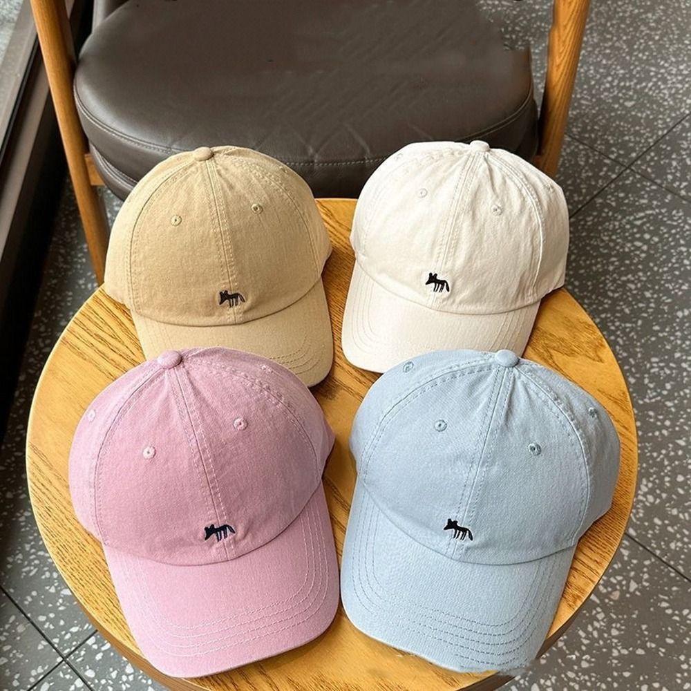 Animals Canvas Baseball Hat Embroidered Sun Hat Apparel Accessories Embroidery Baseball Cap Sports
