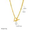 DIEYURO 316L Stainless Steel OT Clasp Large Pearl Pendant Necklace For Women New Girls 2-Layer Chain Jewelry Party Gifts Bijoux