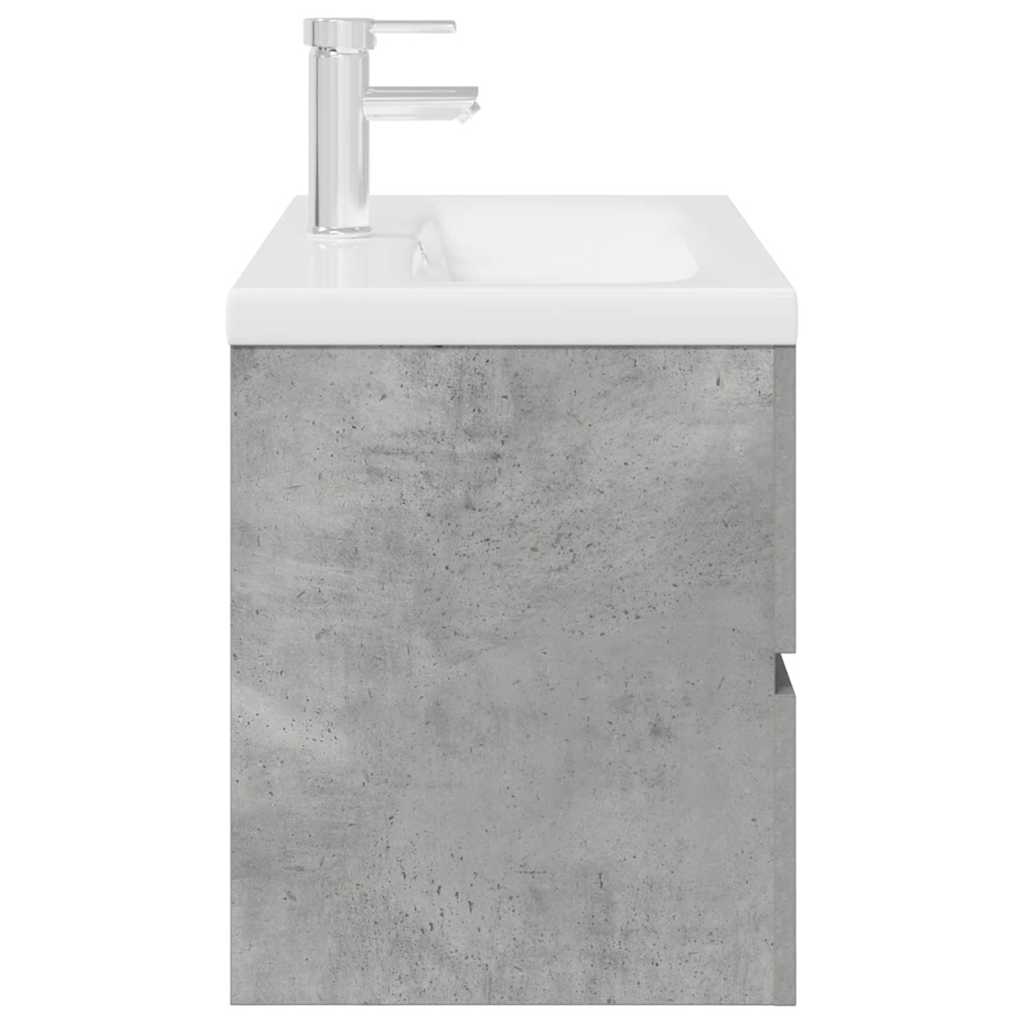 2 Piece Bathroom Furniture Set Concrete Grey Particleboard