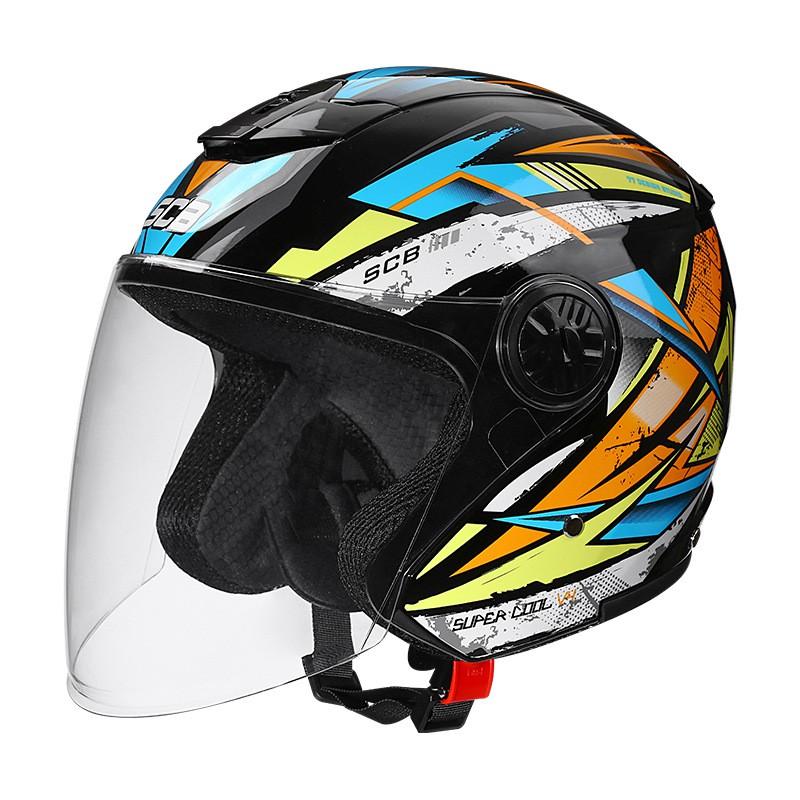 4 Season Motorcycle Half Helmet E-bike Men Women Clear Lens Universal Fit