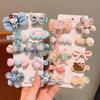10pcs Kids Hair Clips Set Girls - Handmade Fabric Bow With Cartoon Cat Design Soft Edge Toddlers 3-10 Years
