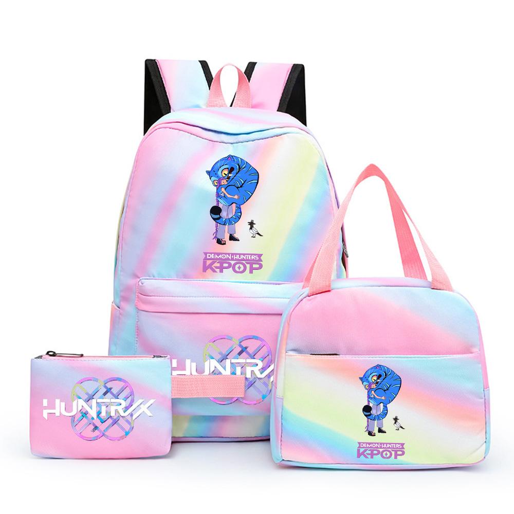 3Pcs/set Anime Printed Backpack with Shoulder Bag Pengcil Case for Teenager Large Capacity Waterproof Bookbag Back To School Gift