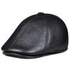 Men's Genuine Leather Winter Hat with Ear Protection - Thickened Warm Duckbill Cap for Middle-Aged and Elderly Outdoors