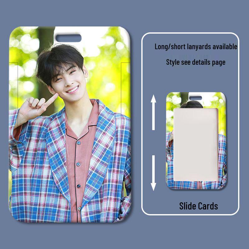 Cha Eun Woo Student ID and Badge Holder with Sliding Cover