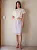 Piiipi Wet Button Midi Mermaid Skirt_Lavender Check