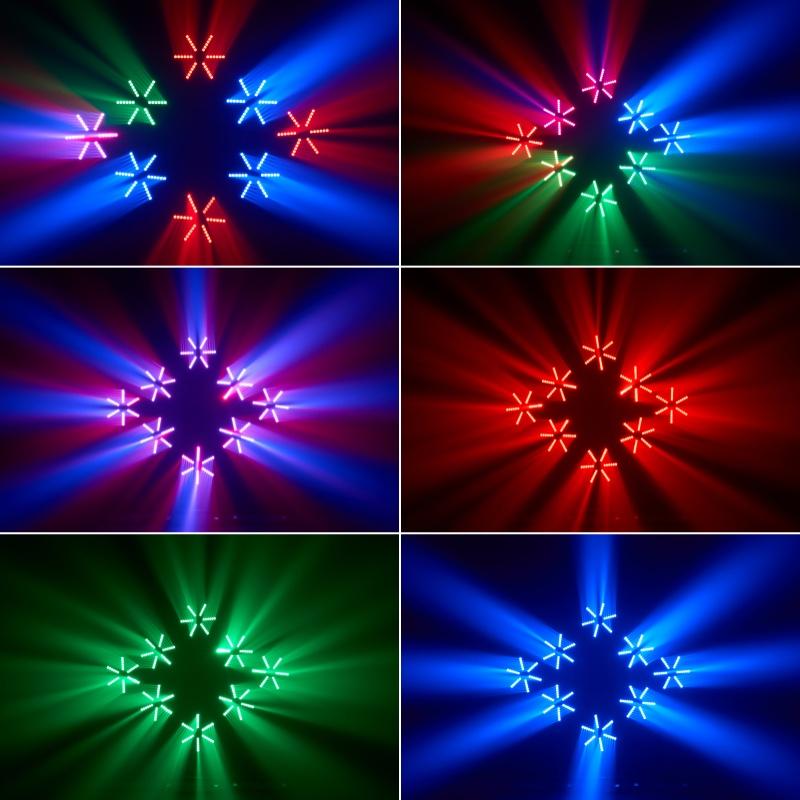120W RGB LED Stage Light Six Arm Beam Disco Party Effect Light DMX Sound Control For Bar Wedding Show