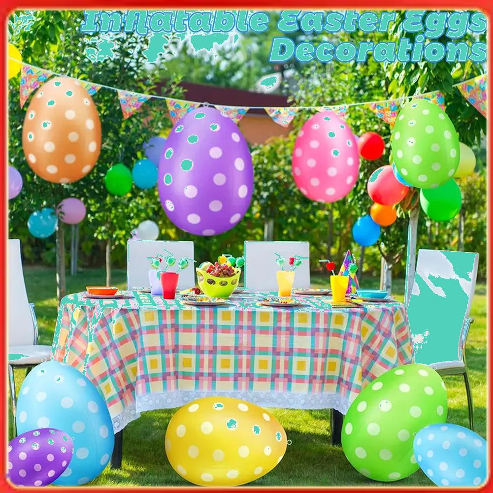 Reusachtig Ei Pasen PVC Opblaasbare Bal Buiten Tuin Hangend Ornament 16 Inch Ballon Feest Paasei Decoraties voor Tuin Gazon
