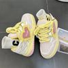 Koreansk ny mote joggesko Estetisk hjerteformede plattformsko kvinner pustende joggesko med tykk hæl Y2k Trend Harajuku sko