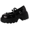 French bow thick sole height increase Mary Jane shoes women's 2025 new summer wear with skirt retro single shoes