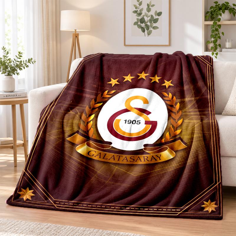 Galatasaray FC Printed Flannel Blanket Warm Comfort Bed Throw For Indoor Home Decoration