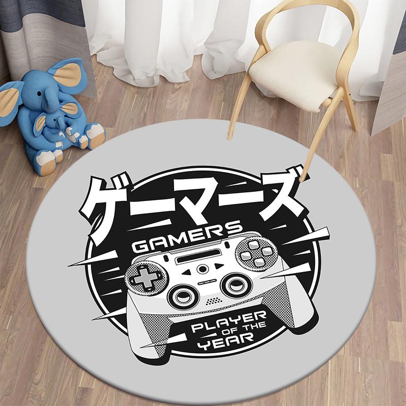 Gamepad Round Carpet for Living Room Mat for Children Carpet Floor Rug Bath Mat Bedroom Carpet for Children's Room Doormat