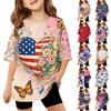 Kids Independence Day Print Round Neck Short Sleeve Casual T-shirt