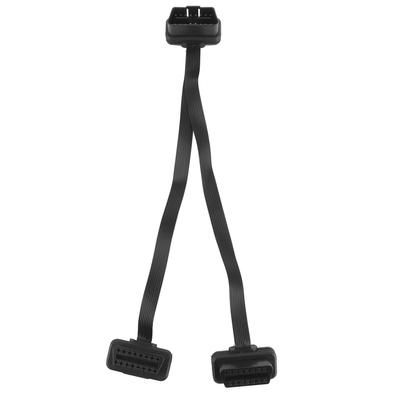 16-Pin OBD Verlängerungskabel Gerade Stecker auf Dual Gerade Buchse Y-Splitter Adapter Stecker OBD2