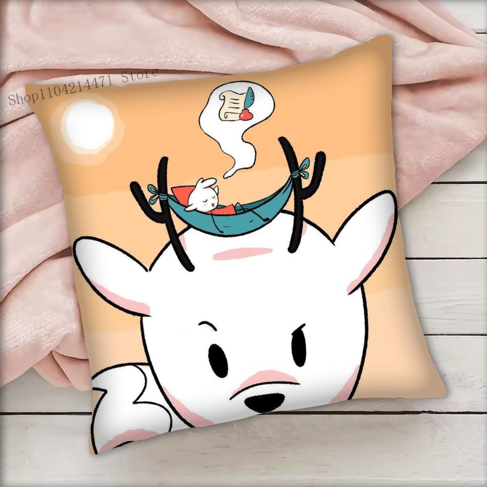 1pc H-Hilda Cartoon Girl Pillow Case Square Bedroom Sofa Leisure Comfort Cushion Car Living Room Home Decoration