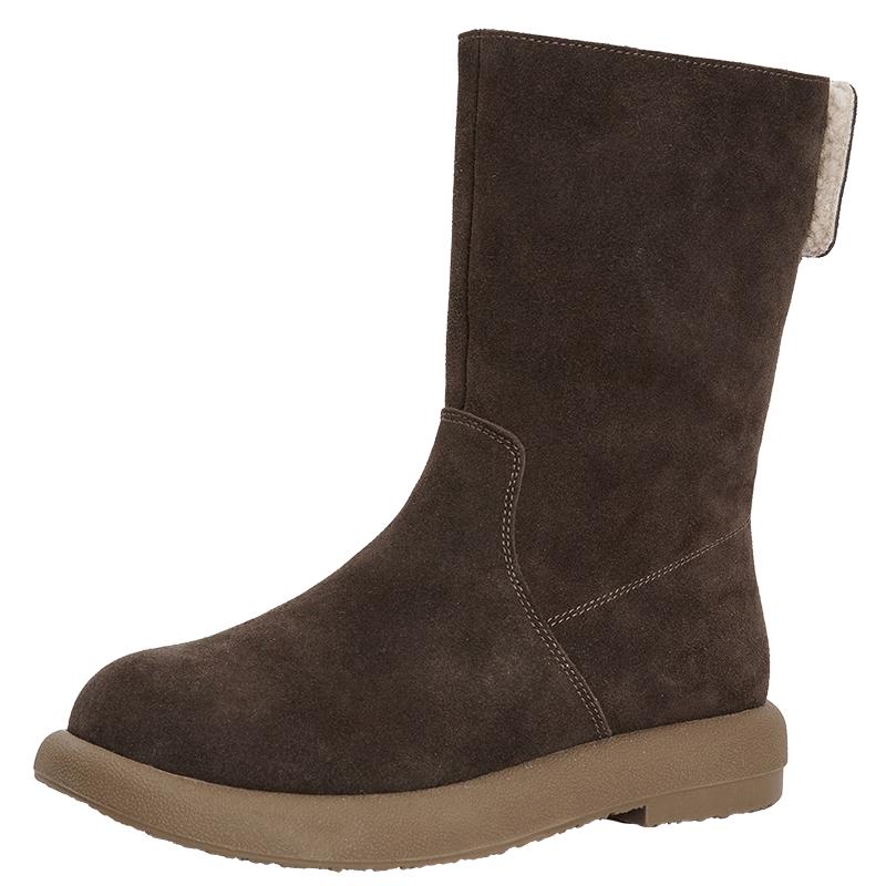 PT SON Women s Retro Fluffy Platform Ankle Boots 37
