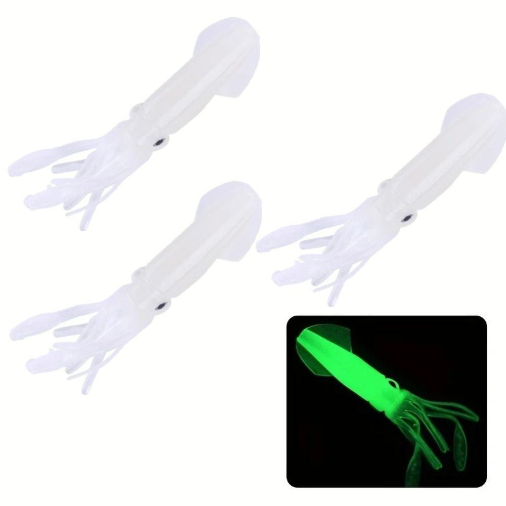 Glow In the Dark Luminous Squid Colorful Tube Artificial Bionic Octopus  Jig Bait