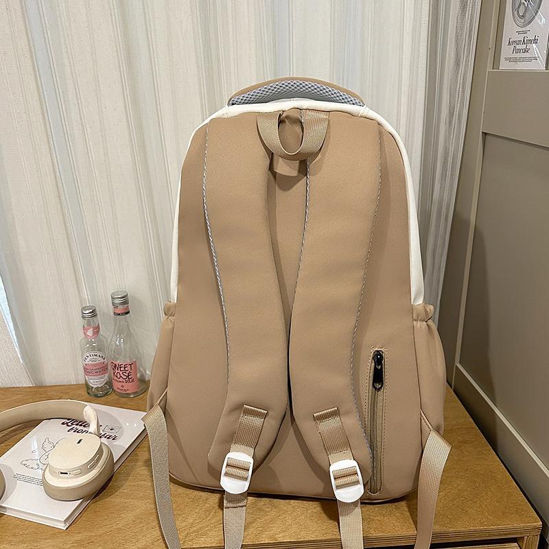 New High-value College Style, Fresh and Sweet Backpack, Contrasting Color Splicing Make-up Bag, Junior High School Student Backpack