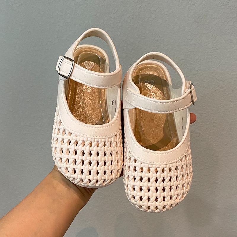 2026 Summer Girls' Princess Closed-Toe Woven Sandals for Babies