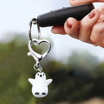 Portachiavi Ciondolo Pinguino Fascino Fibbia a Cuore Portachiavi con Decorazione Cuore Rosso Portachiavi Decorativo per Zaino
