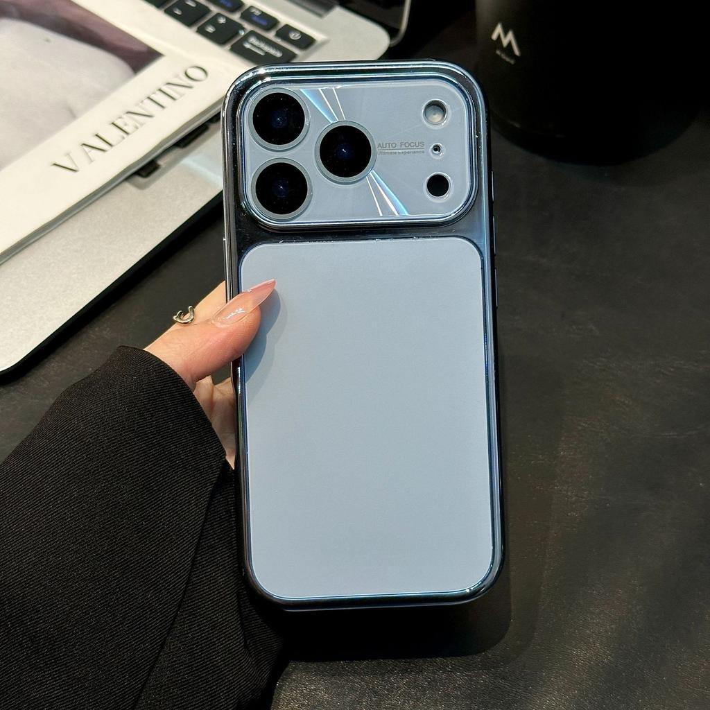 Electroplating Matte AG Built-in Lens Film Phone Case for iPhone 13 14 15 16 17 Pro Max Protection Shockproof Bumper Cases Cover