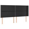 VidaXL Tête de lit avec oreilles Noir 203x16x118-128 cm Similicuir3119548