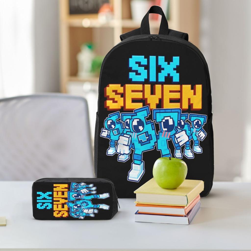 3 Peças 67 Seis Sete 6-7 Italian Brainrot Conjunto de Mochilas Escolares para Meninas Meninos Estojos Mochilas Conjuntos com Lancheira Para Mochila do Dia