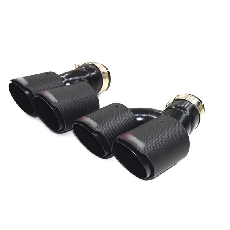 BMW 5 Series G30/G38 Quad Outlet Titanium Black Exhaust Tailpipe, MP Style, Large Square