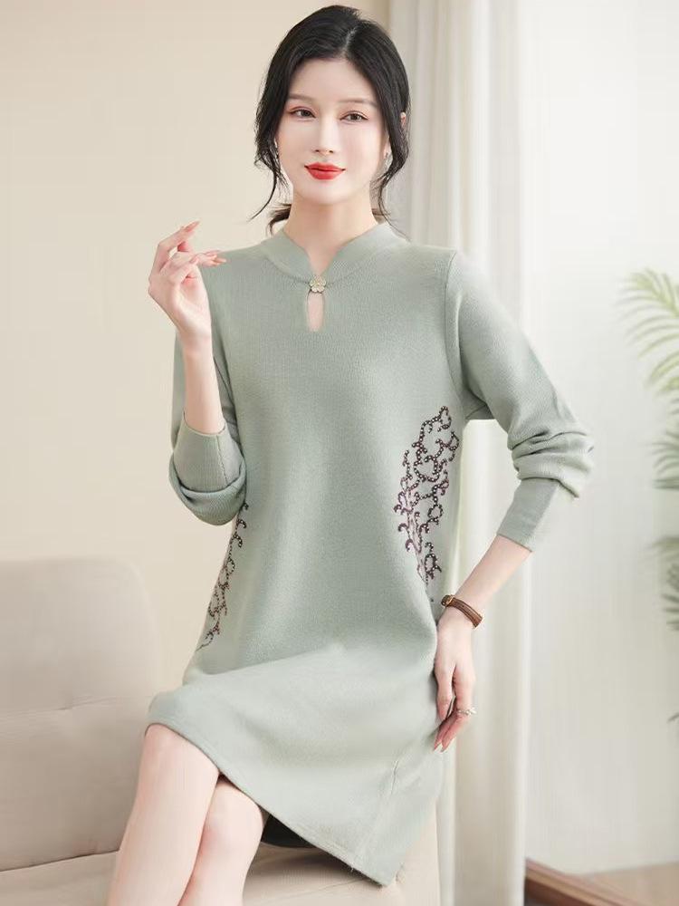 Stylish Wool Winter Dress for Middle-Aged & Elderly Women 2025