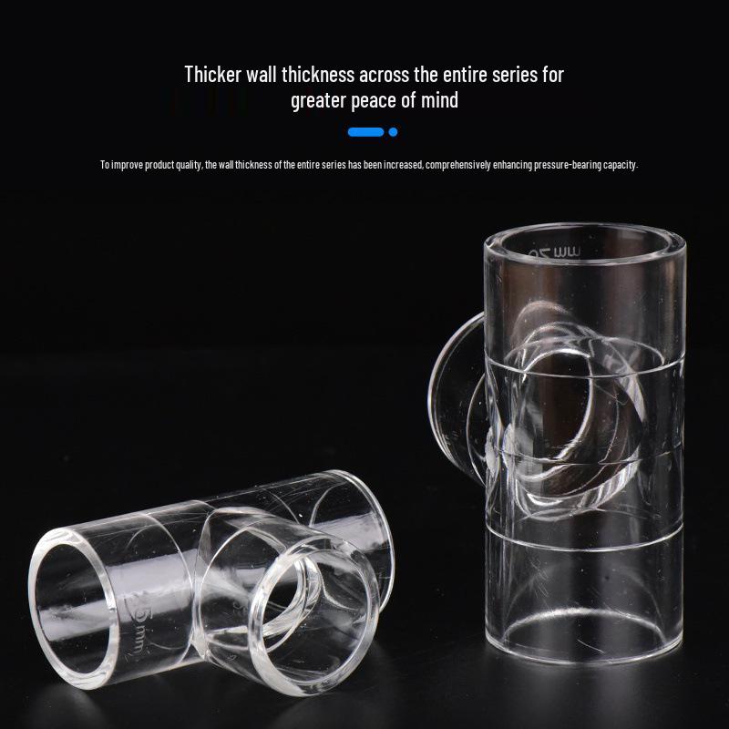 Acrylic Transparent Three-Way Connector for Aquarium Filter System