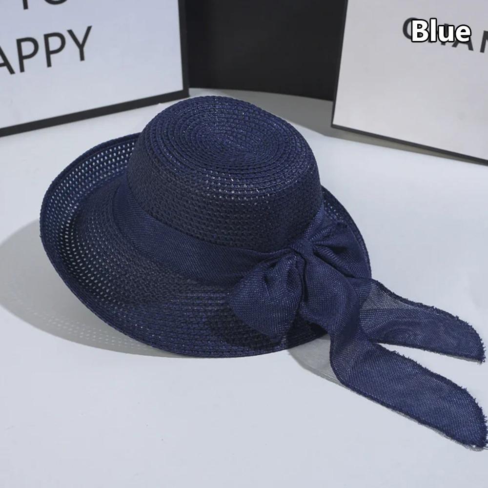 1Pcs Vintage Summer Sun Hat with Bowknot Casual Straw Cap New Women Hat  for Outdoor Travel Beach